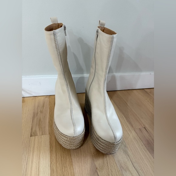 Free People Paloma Barcelo Lennon Platform Espadrille Boots - Ivory - Size 5.5 - Picture 13 of 14